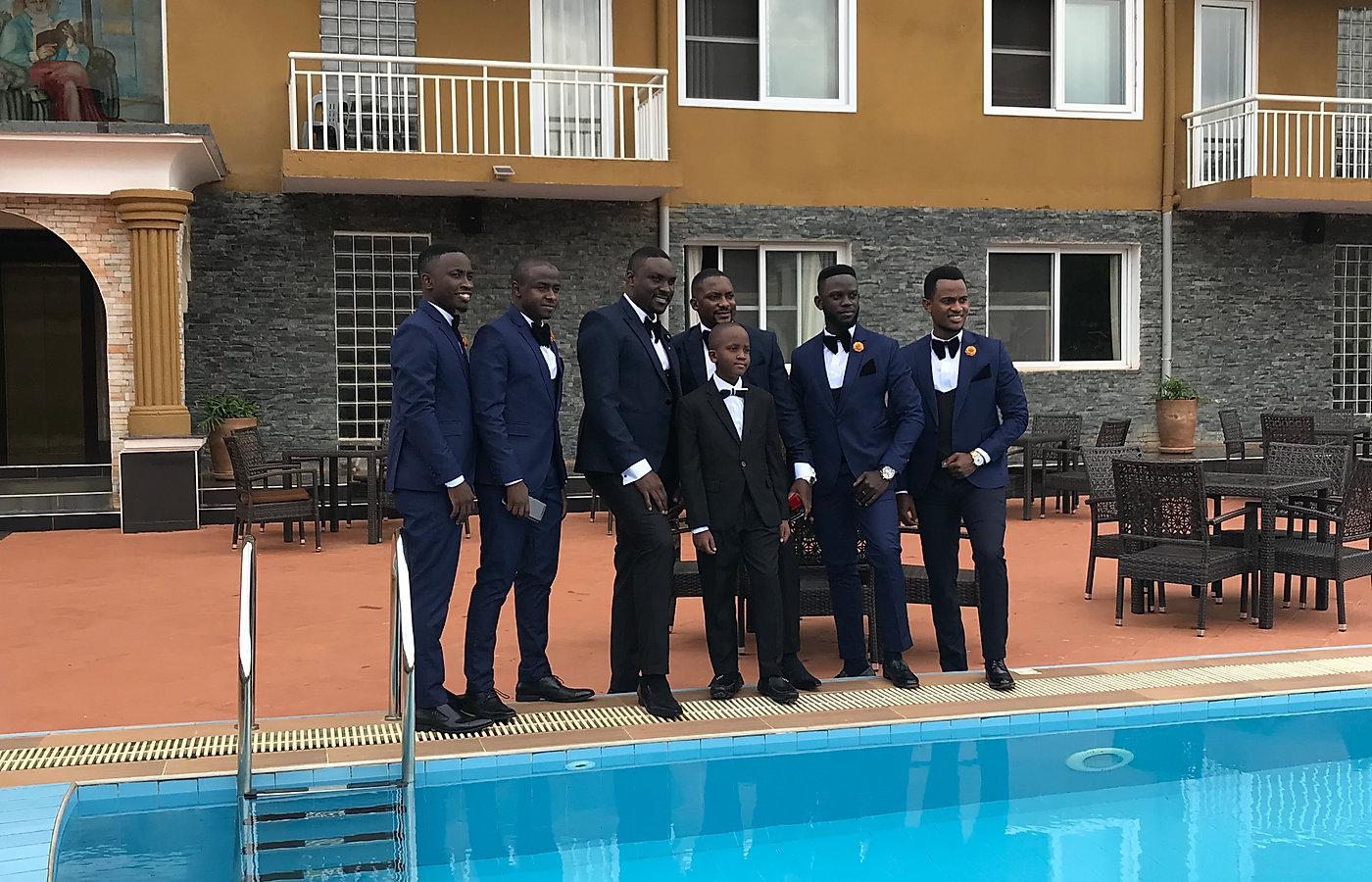 Wedding party beside the Hotel DUOMO swimming pool